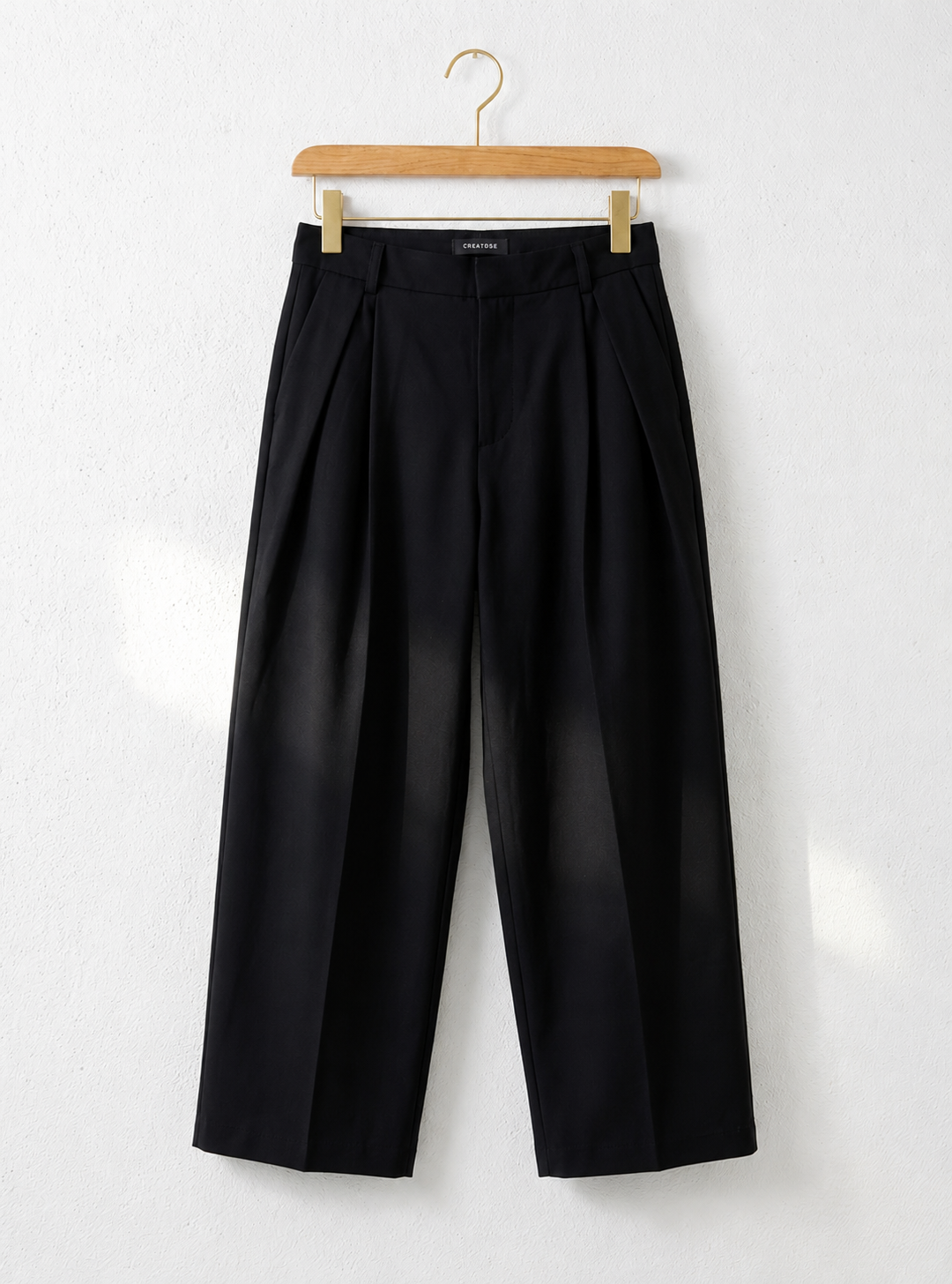 Architectural Wide-Leg Noir Trousers｜BM-B-139