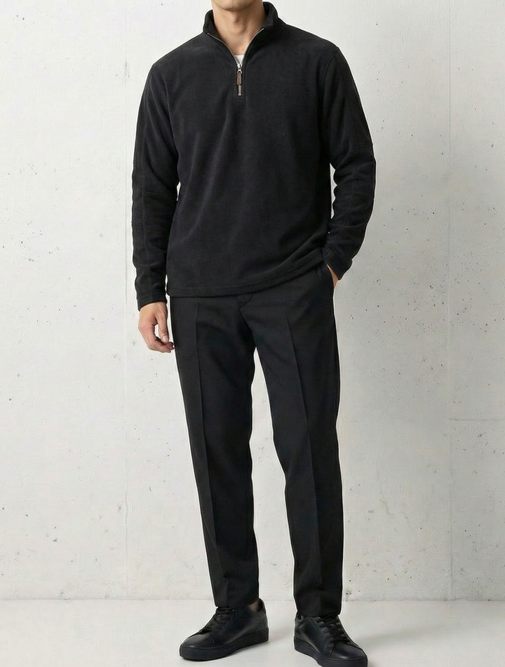 Stand Collar Half-Zip Sweatshirt｜BM-T-156