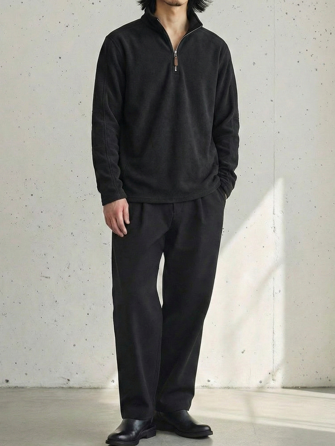 Stand Collar Half-Zip Sweatshirt｜BM-T-156
