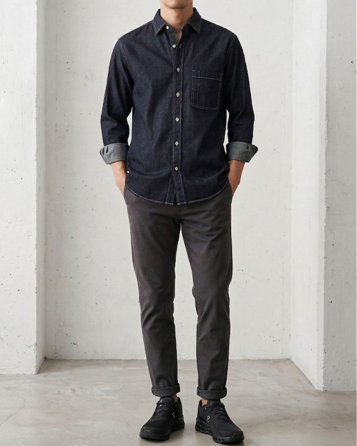Fade-Resistant Lyocell Denim Shirt｜BM-T-159