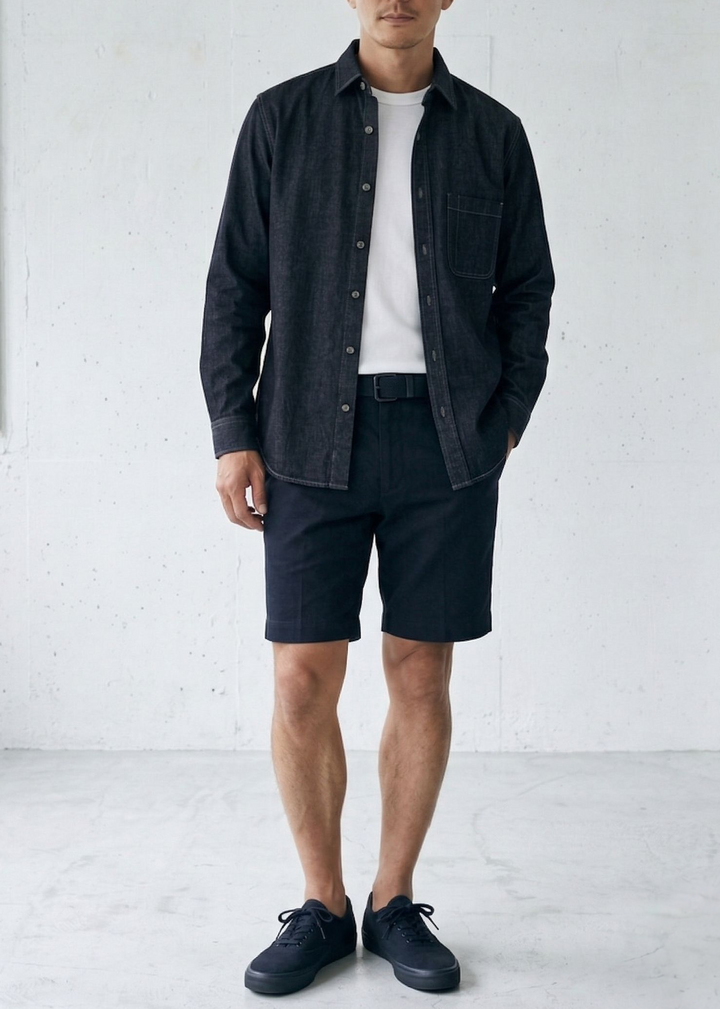 Fade-Resistant Lyocell Denim Shirt｜BM-T-159