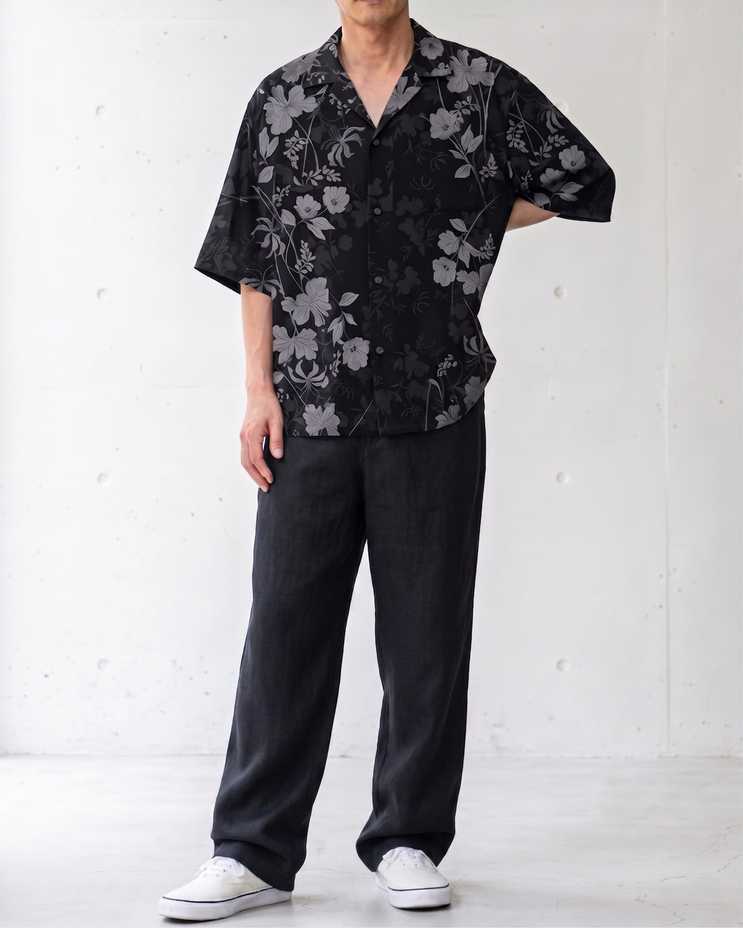 Lyocell-Linen Side-Seam Fluid Trousers｜BM-B-150