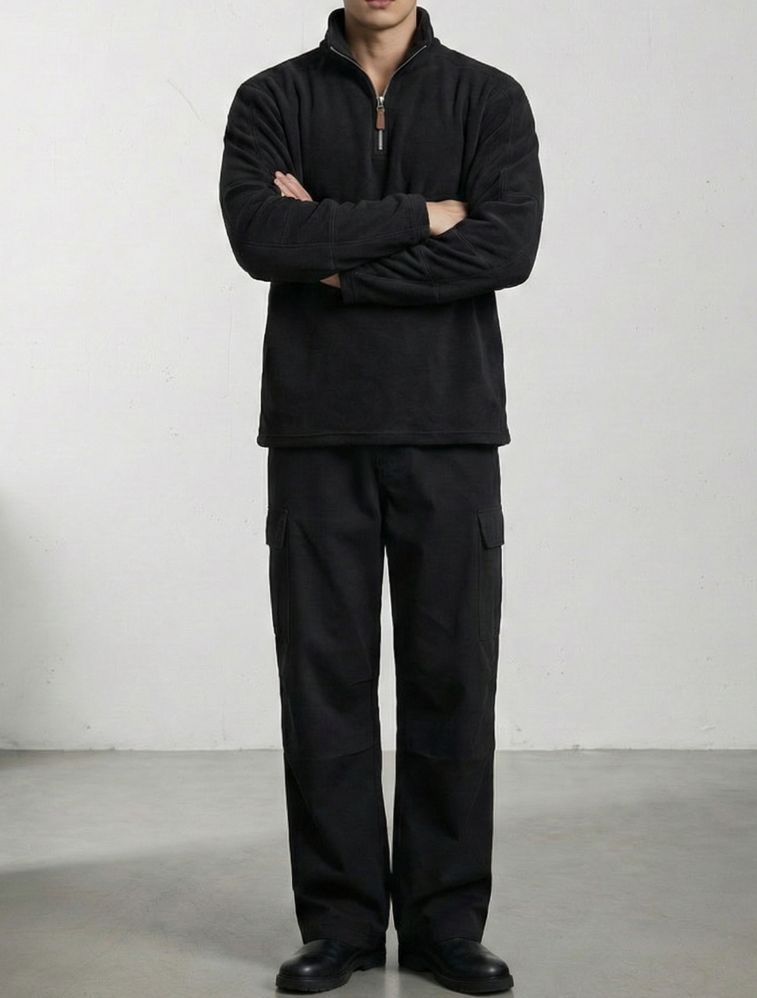 Stand Collar Half-Zip Sweatshirt｜BM-T-156