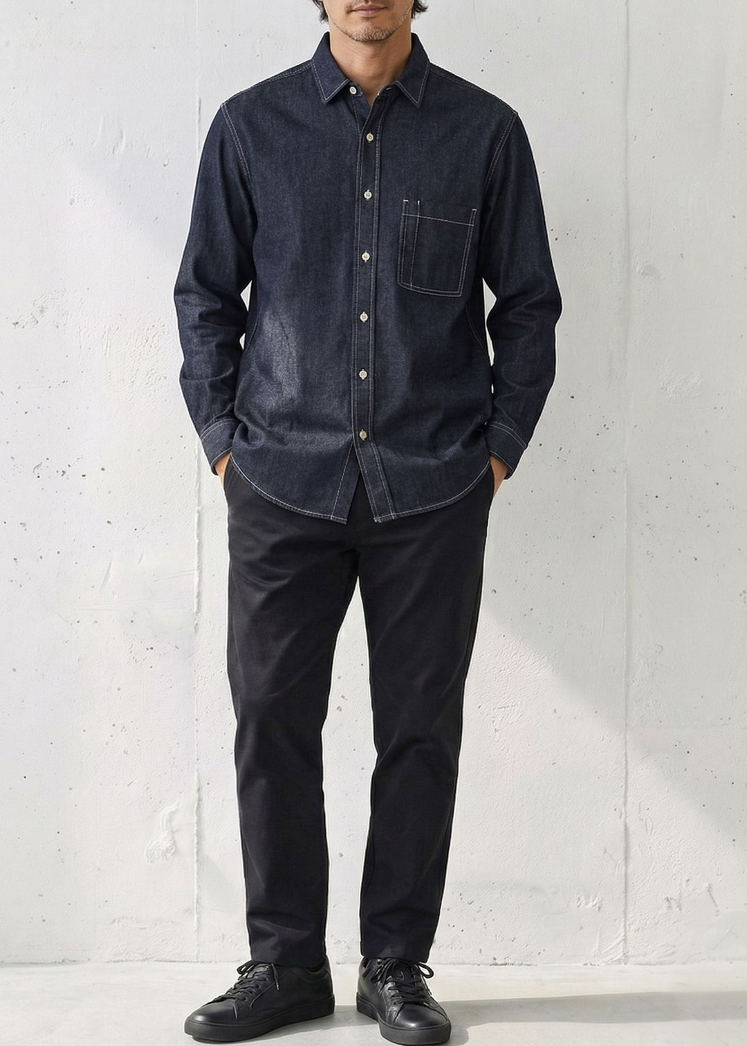 Fade-Resistant Lyocell Denim Shirt｜BM-T-159
