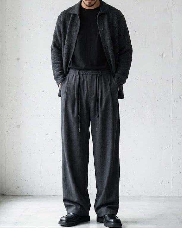 Textured Vintage Arc Silhouette Trousers｜BM-B-155