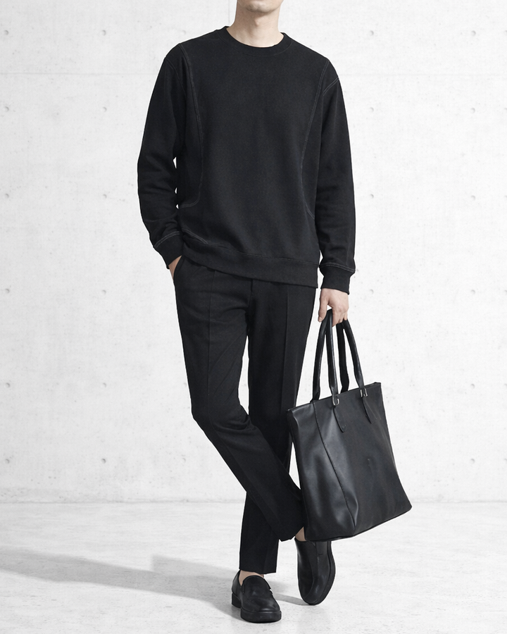 Contrast Stitch Urban Noir Sweatshirt｜BM-T-158