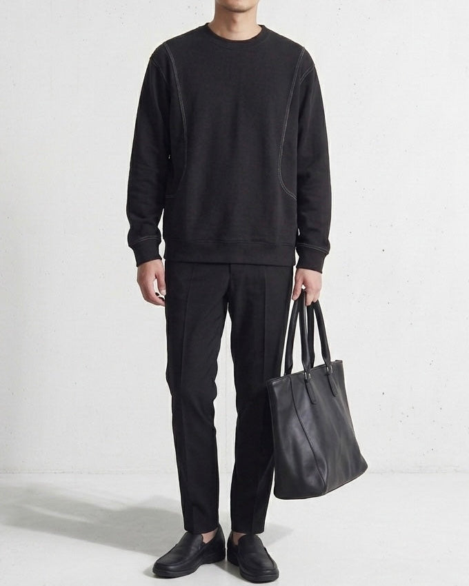 Contrast Stitch Urban Noir Sweatshirt｜BM-T-158