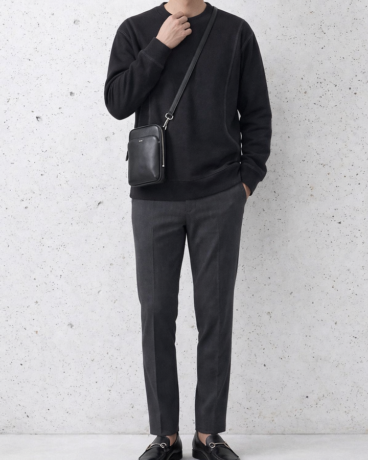 Contrast Stitch Urban Noir Sweatshirt｜BM-T-158