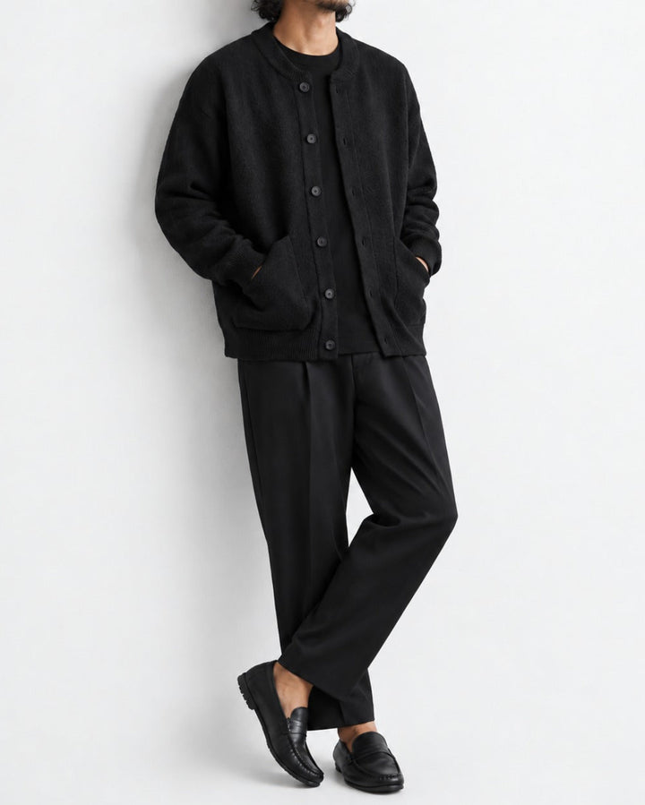 Crewneck Textured Knit Cardigan Jacket｜BM-T-175