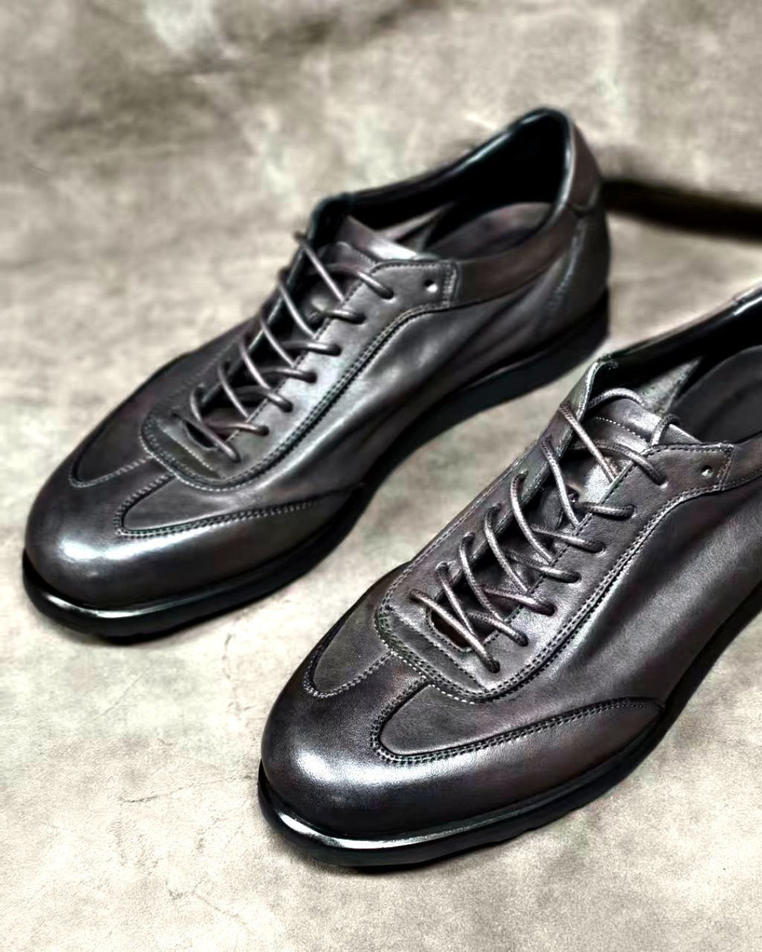Horsehide Retro Lace-Up Leather Trainer｜BM-SH-28