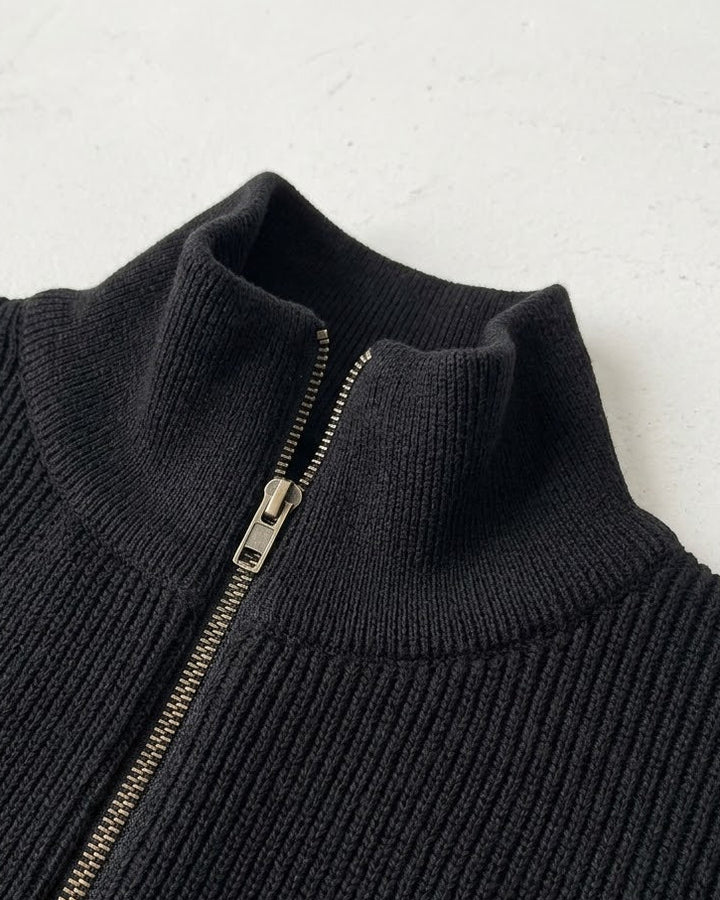 Dense-Rib Stand Collar Zip Knit｜BM-T-180