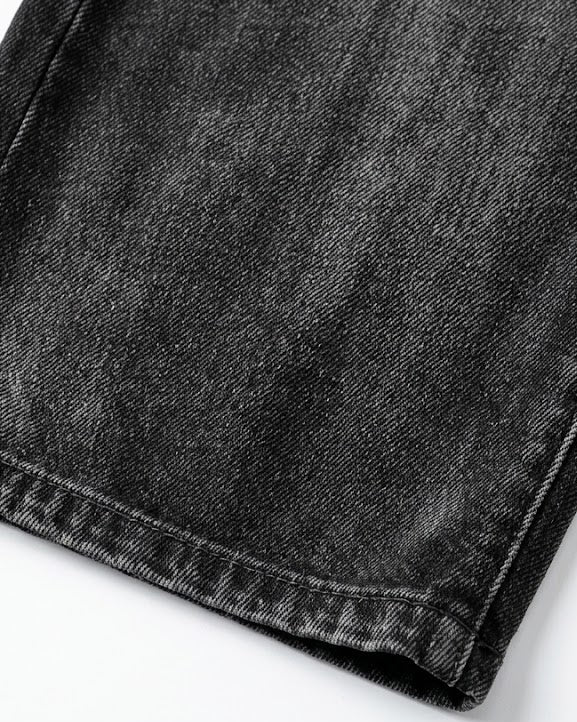 Worn-In Wash Black Drop-Curve Denim｜BM-B-156