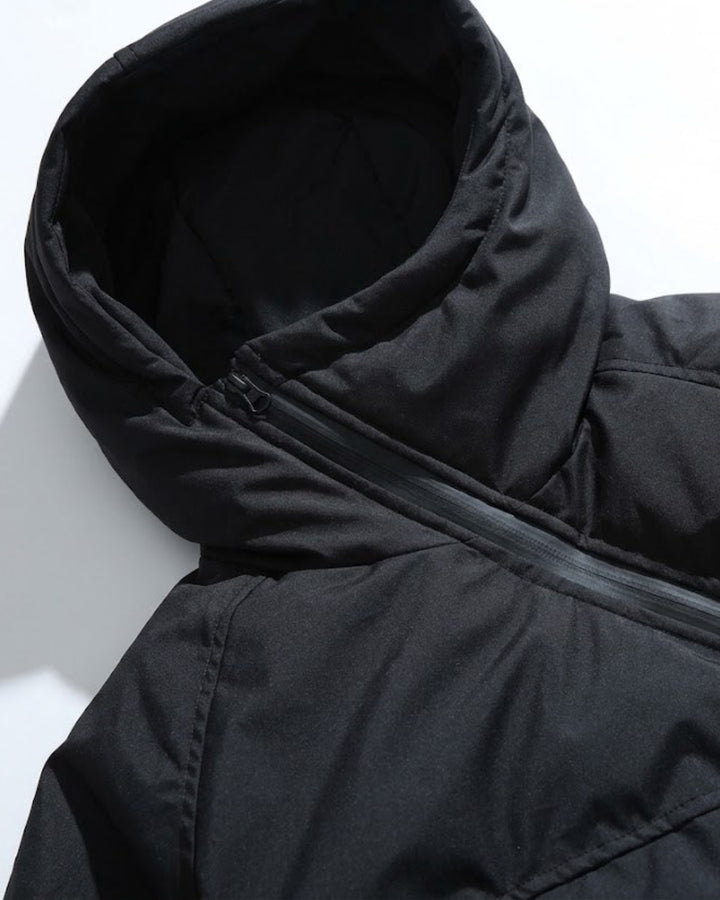 Diagonal Zip Hooded Padded Jacket｜BM-O-151