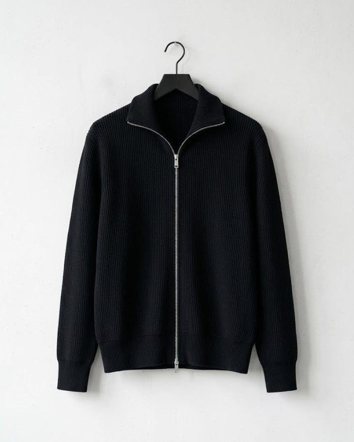 Dense-Rib Stand Collar Zip Knit｜BM-T-180