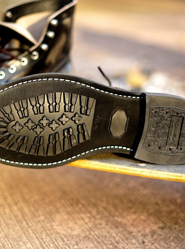 Black Custom Edition Leather Combat Boots｜BM-SH-19