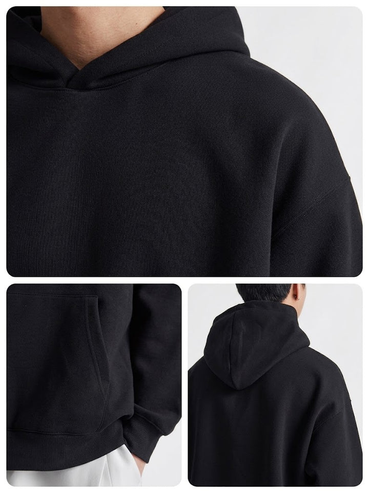 Air-Layer Pullover Black Hoodie｜BM-T-183