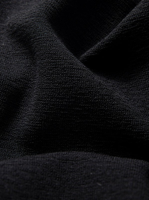 Loose Half Sleeve Textured Knit Polo｜BM-T125