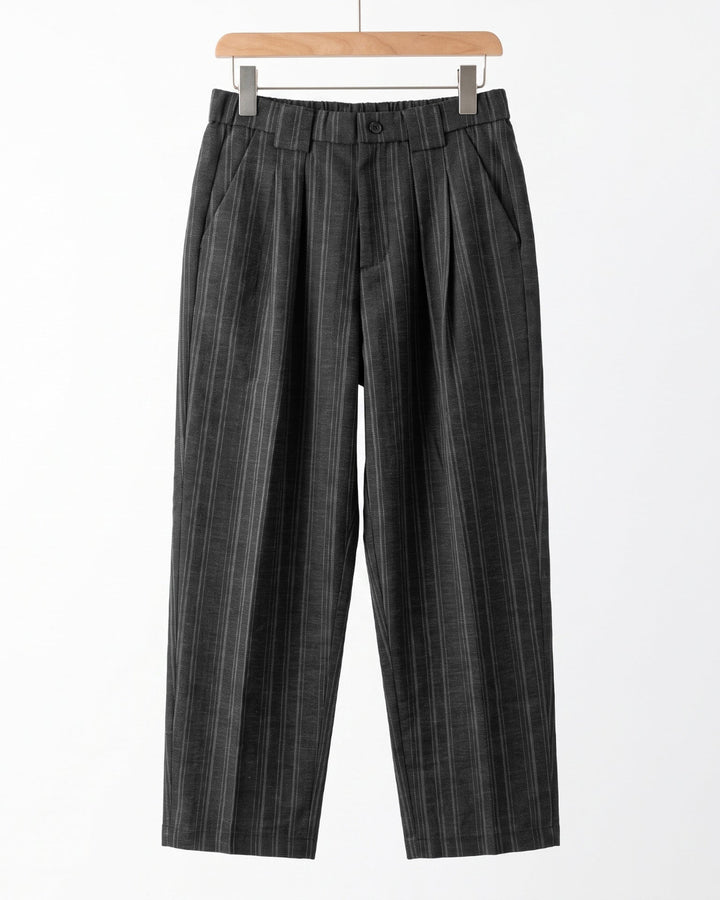 Striped Pleated Wide Leg Trousers｜BM-B-160