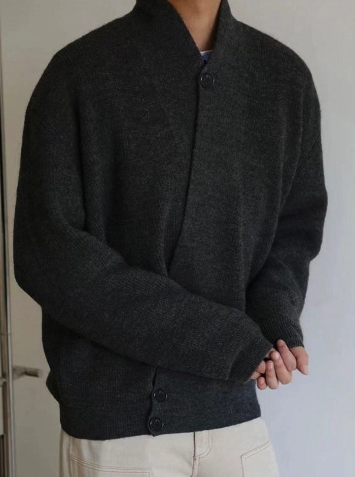 Asymmetric Wrap Front Knit Cardigan｜BM-T-185