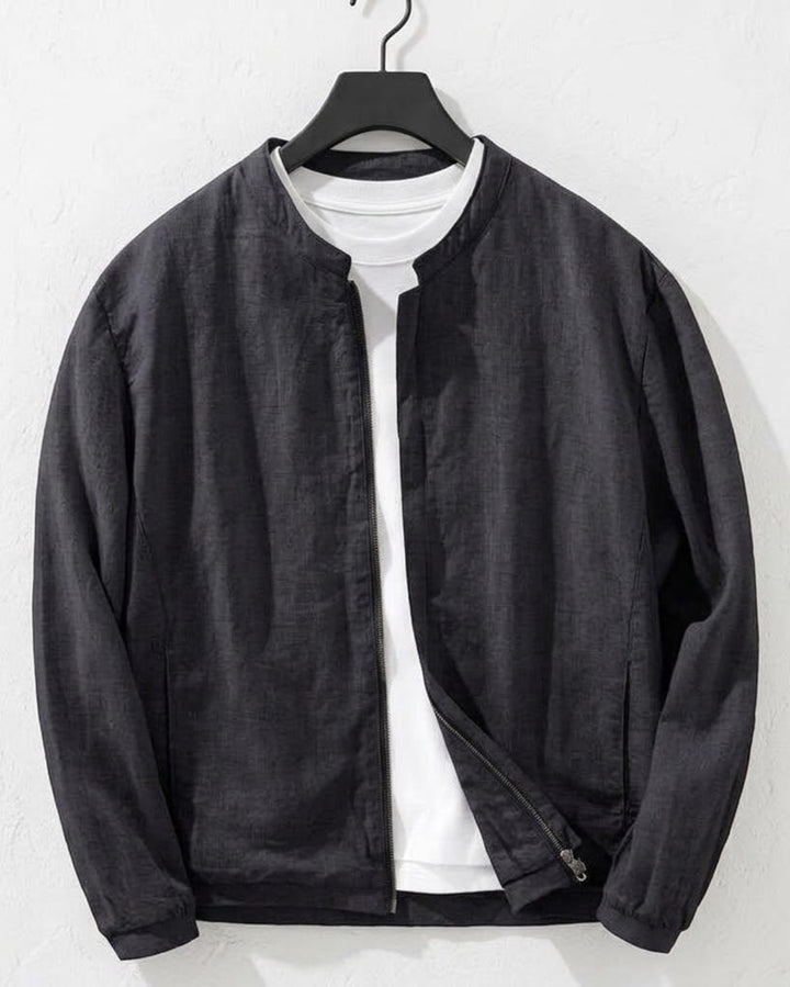 Stand Collar Lyocell Linen Zip Jacket｜BM-T-181