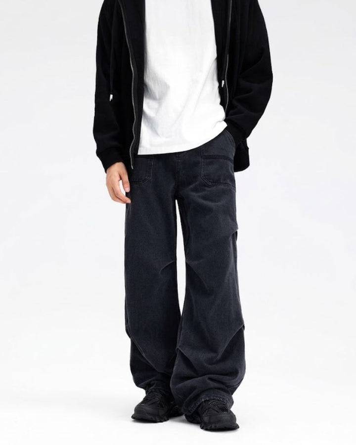 Washed Wide Leg Flare Denim Pants｜BM-B-157