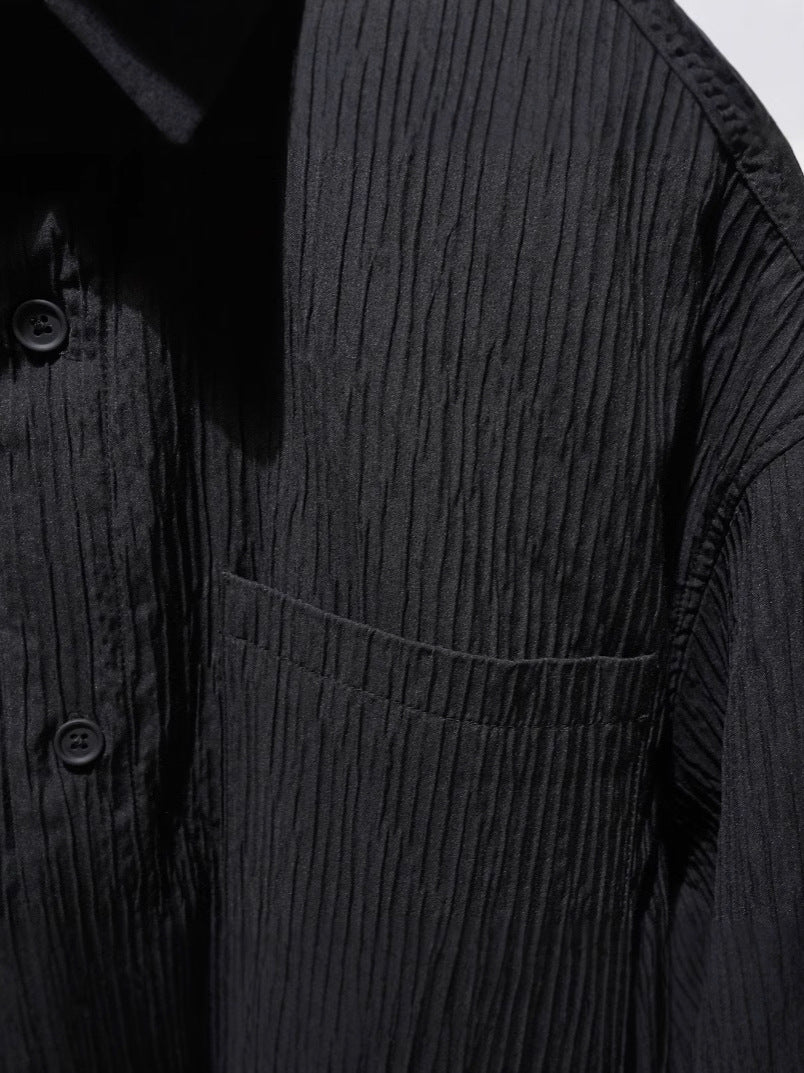 Soft-Crease Modern Form Black Shirt｜BM-T-144