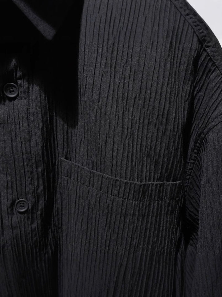 Soft-Crease Modern Form Black Shirt｜BM-T-144