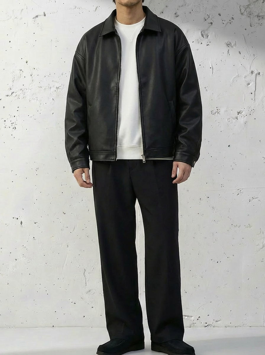 Smooth Leather Varsity Jacket｜BM-O-137