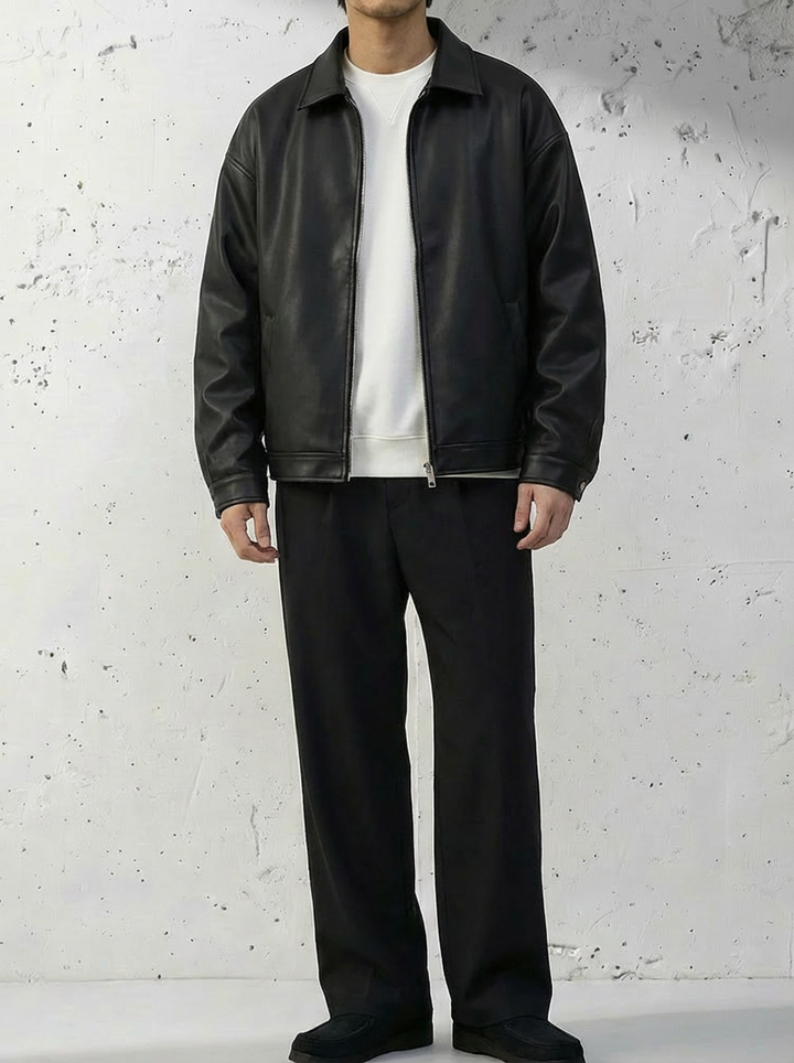 Smooth Leather Varsity Jacket｜BM-O-137