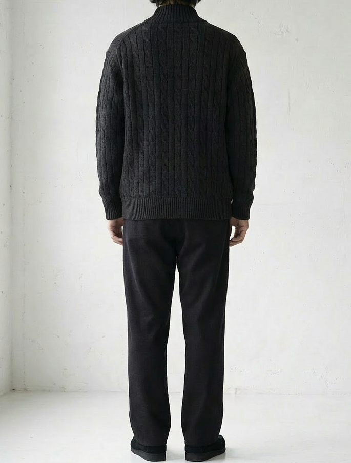 Shoulder Twist Zip Luxe Cardigan｜BM-T-139