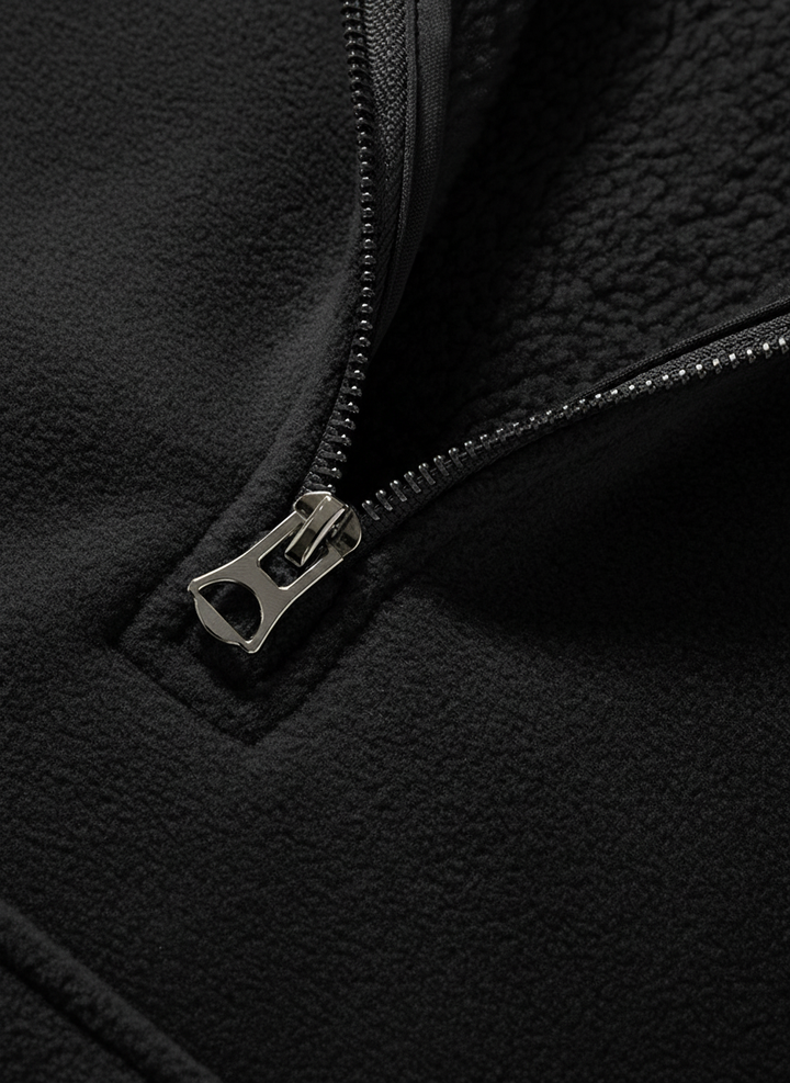Fleece Pullover Hoodie Half Zip Design｜BM-T-127
