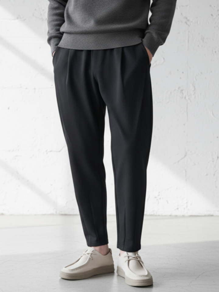 Elastic Waist Tapered Pants Cropped Design｜BM-B-107