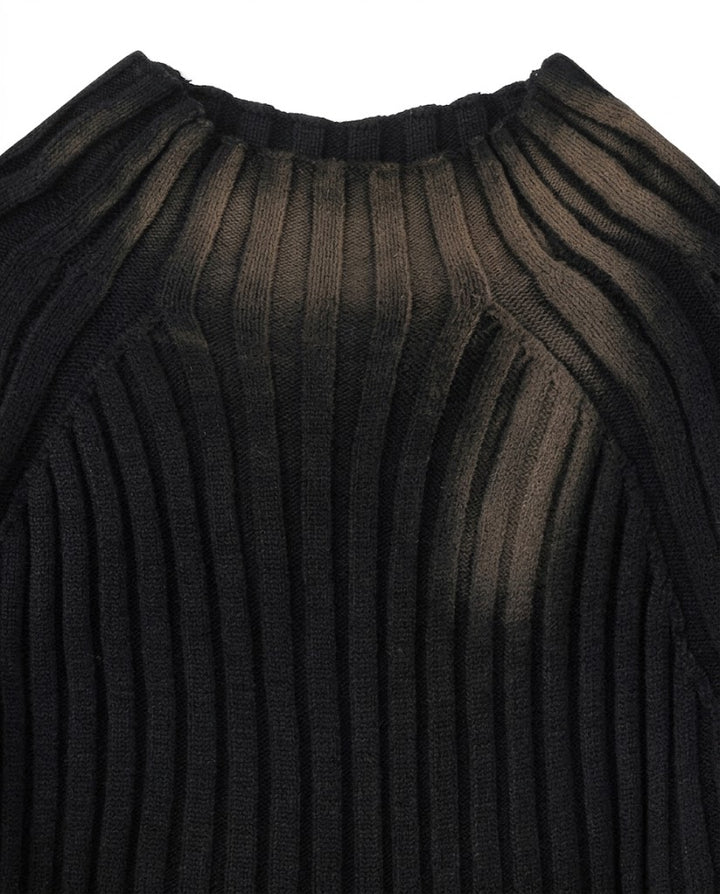 Dye Ribbed Mock Neck Knit Sweater｜BM-T-189