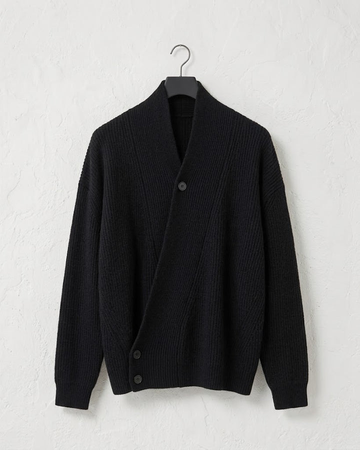 Asymmetric Wrap Front Knit Cardigan｜BM-T-185