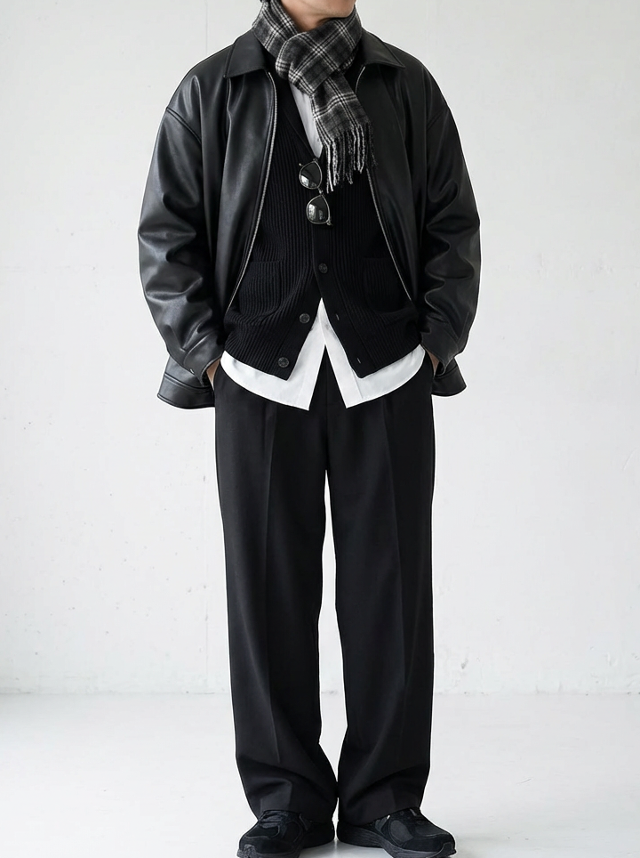 Smooth Leather Varsity Jacket｜BM-O-137