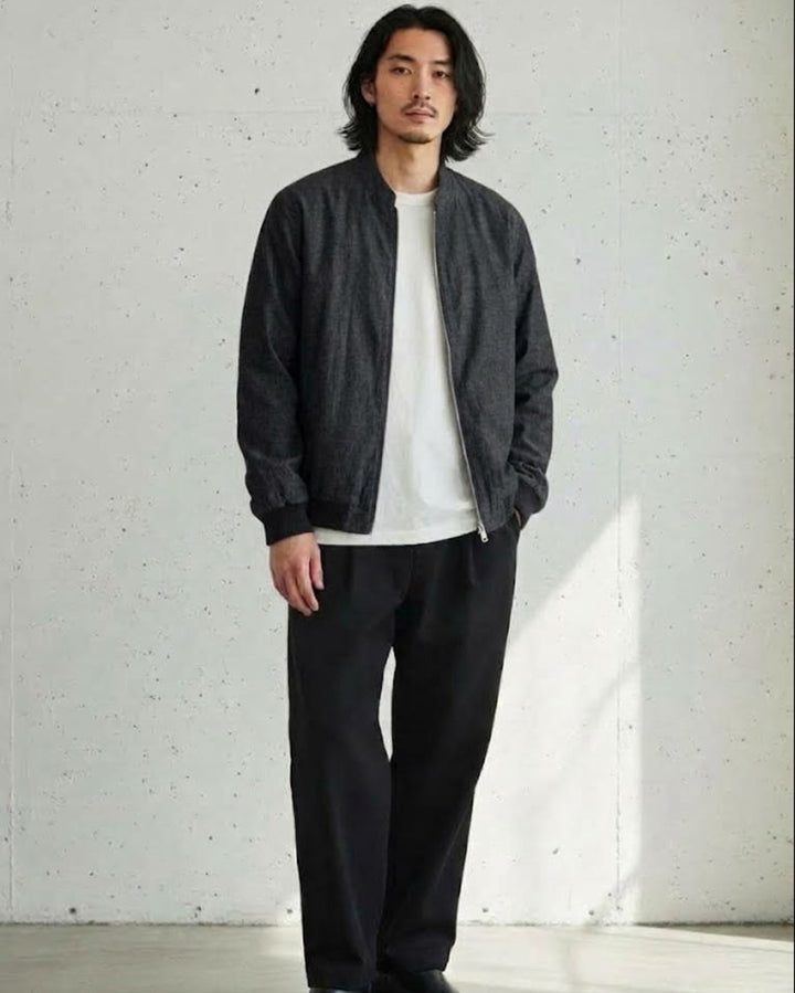 Stand Collar Lyocell Linen Zip Jacket｜BM-T-181