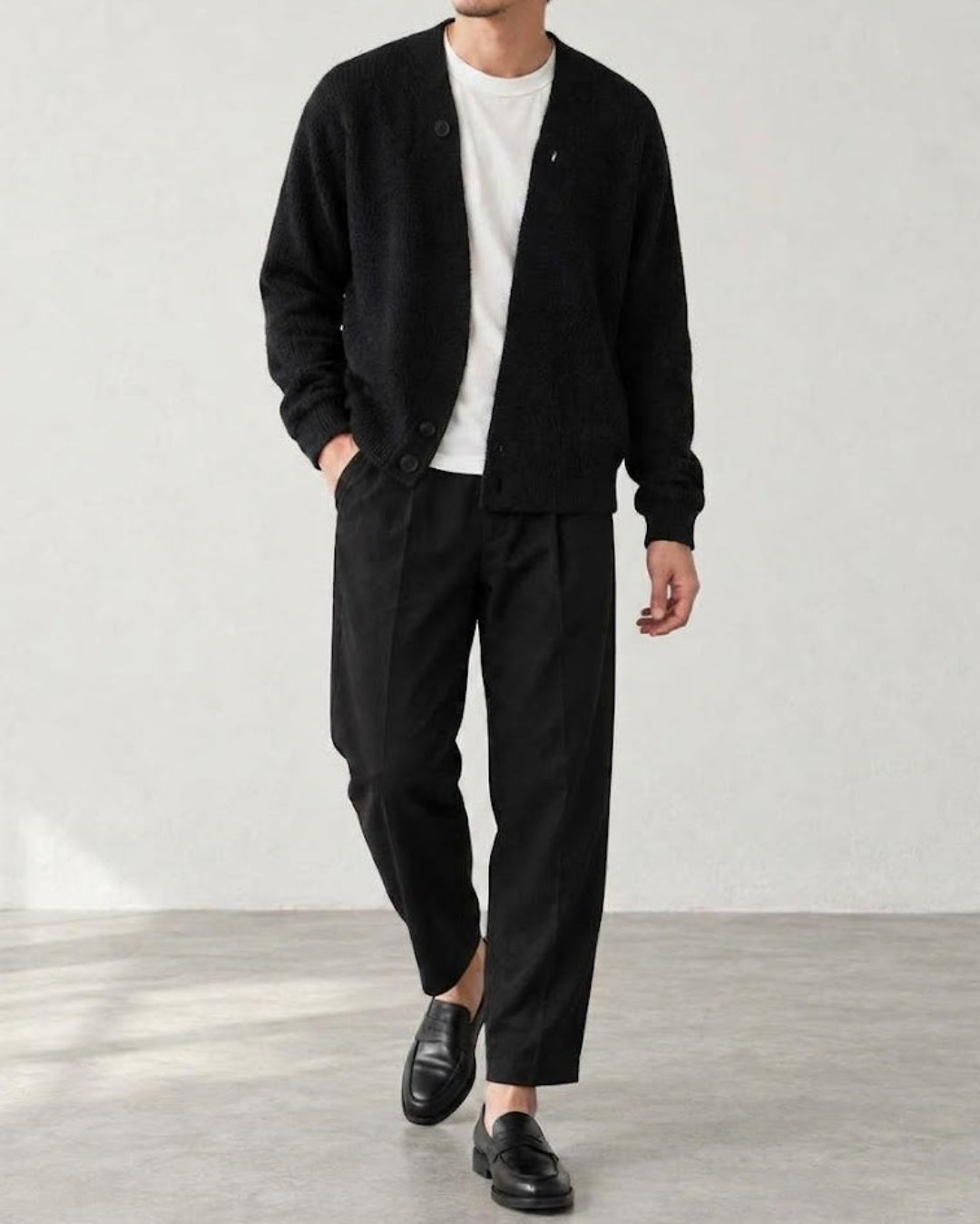 Asymmetric Wrap Front Knit Cardigan｜BM-T-185