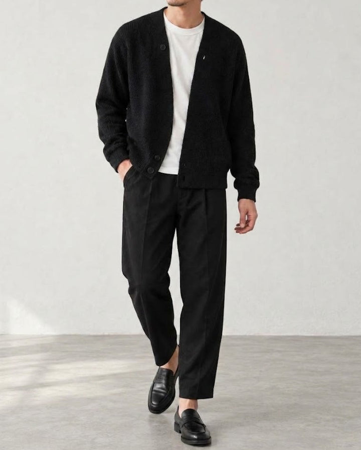 Asymmetric Wrap Front Knit Cardigan｜BM-T-185