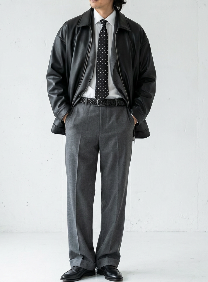 Smooth Leather Varsity Jacket｜BM-O-137