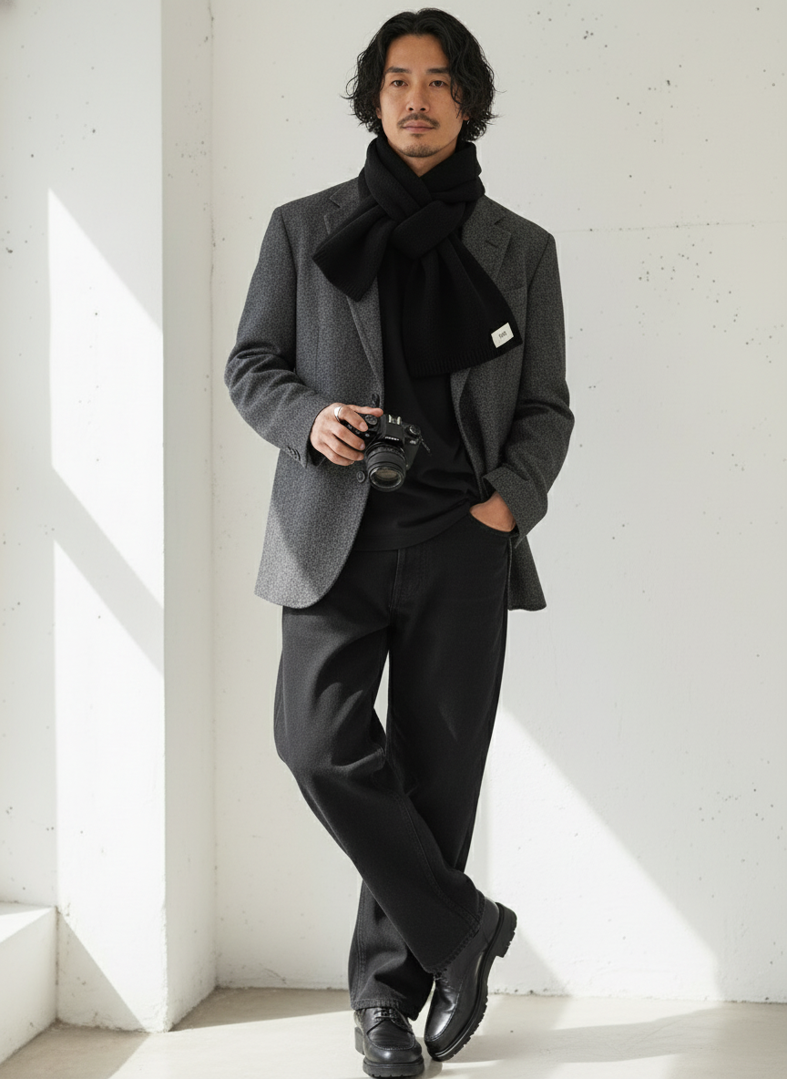 Solid Knit Blend Wool Scarf｜BM-OT-13