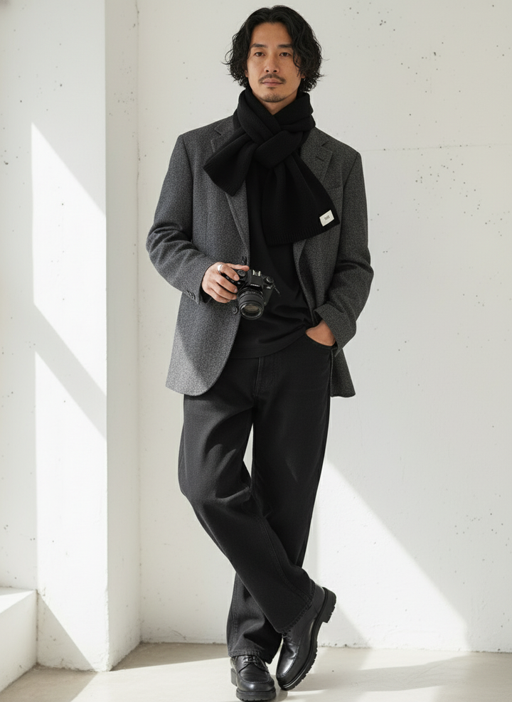 Solid Knit Blend Wool Scarf｜BM-OT-13