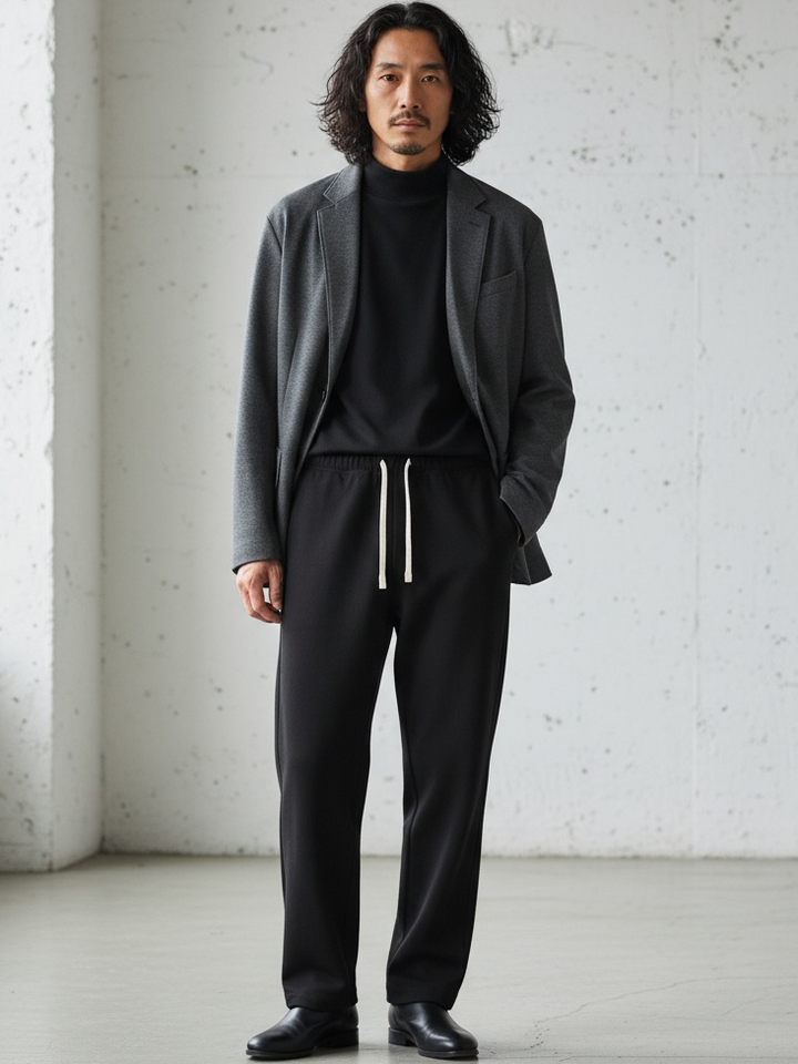 Relaxed Fit Twill Warm Sweatpants｜BM-B-113