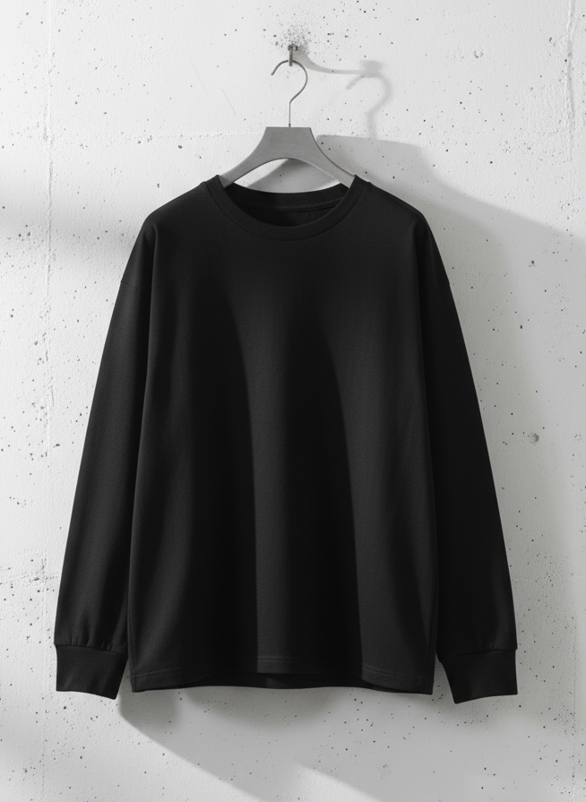 Soft Washed Crewneck Long Sleeve Tee｜BM-T-122