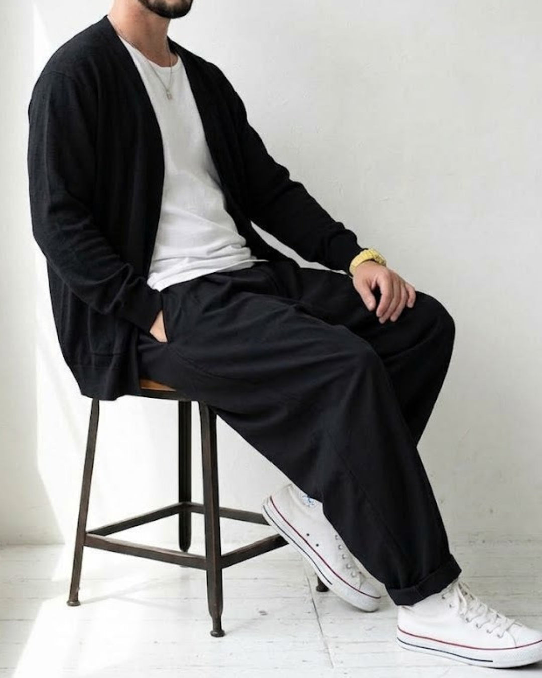 Shawl Collar Wool Blend Knit Cardigan｜BM-T-188