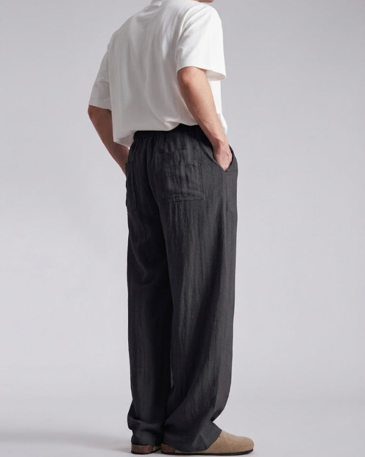 Lyocell-Linen Side-Seam Fluid Trousers｜BM-B-150