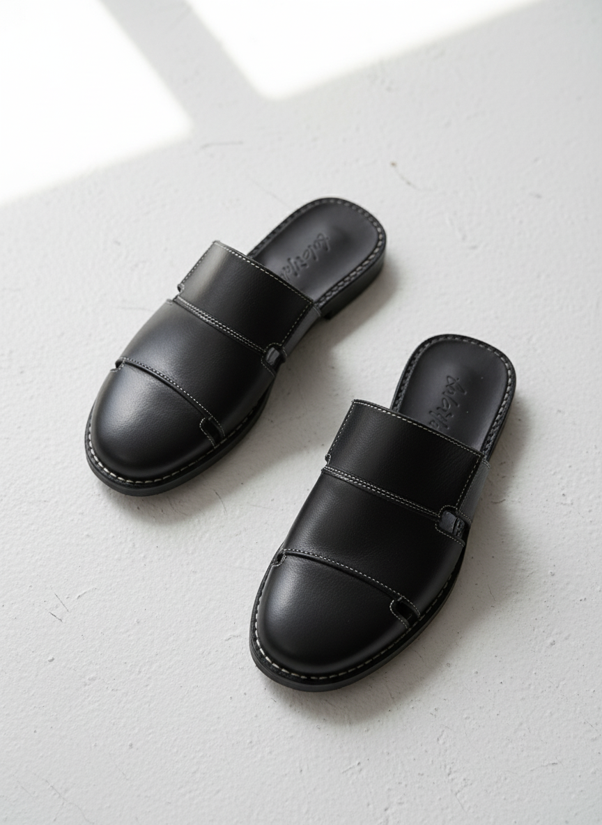 Leather Mules Cowhide Soft Sole Slippers｜BM-SH-20