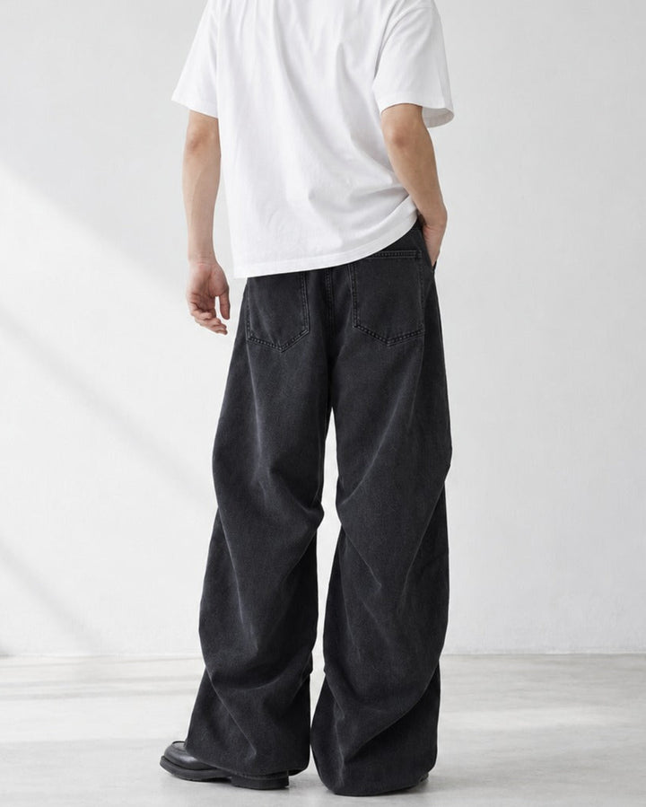 Washed Wide Leg Flare Denim Pants｜BM-B-157