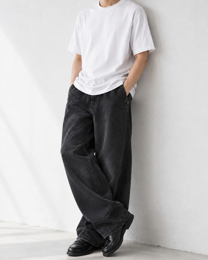 Washed Wide Leg Flare Denim Pants｜BM-B-157
