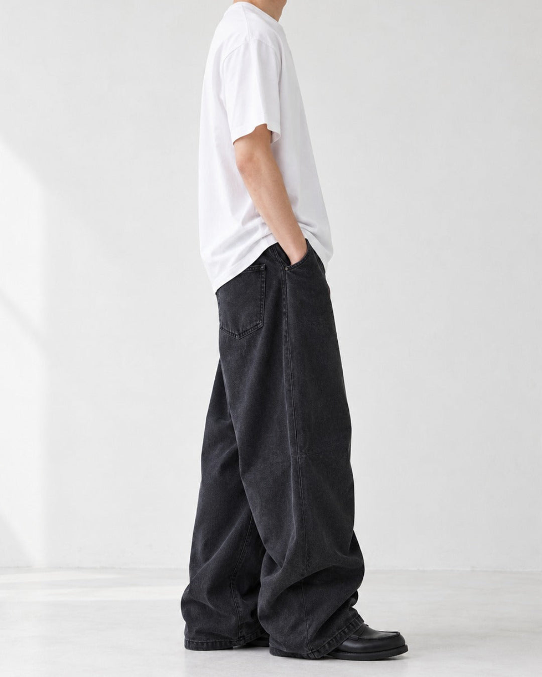 Washed Wide Leg Flare Denim Pants｜BM-B-157