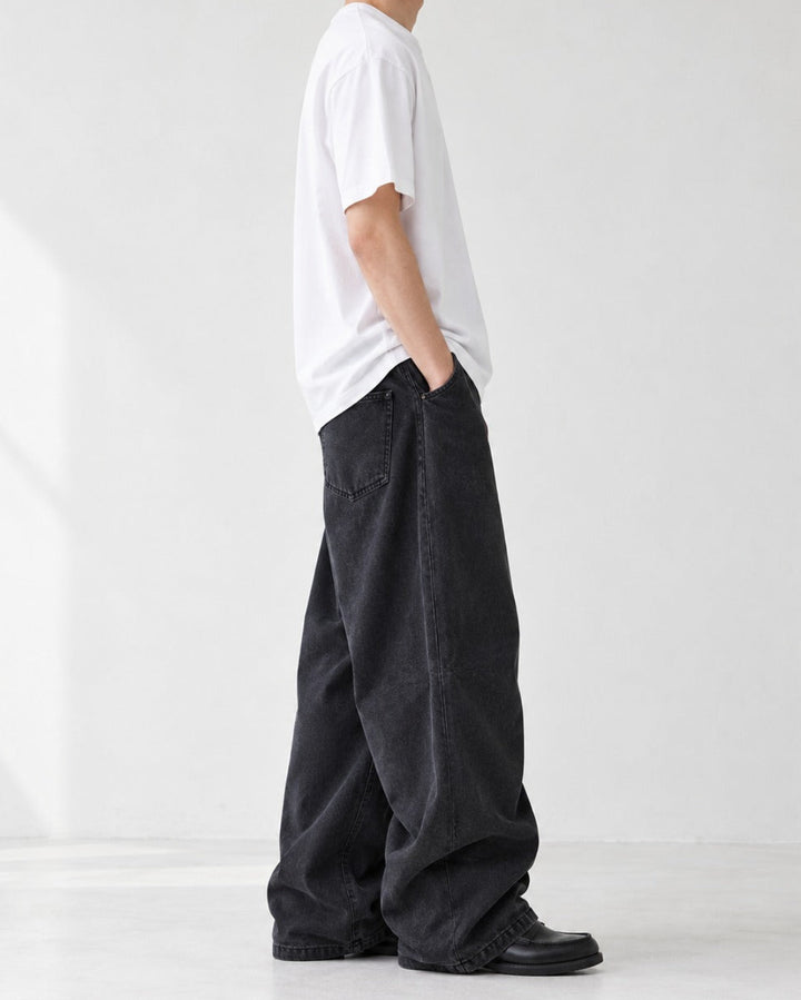 Washed Wide Leg Flare Denim Pants｜BM-B-157